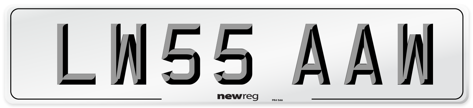 LW55 AAW Number Plate from New Reg